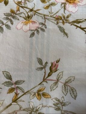 Polo by Ralph Lauren Floral Vine Cotton Sheet - White, Pink, Green Flat King